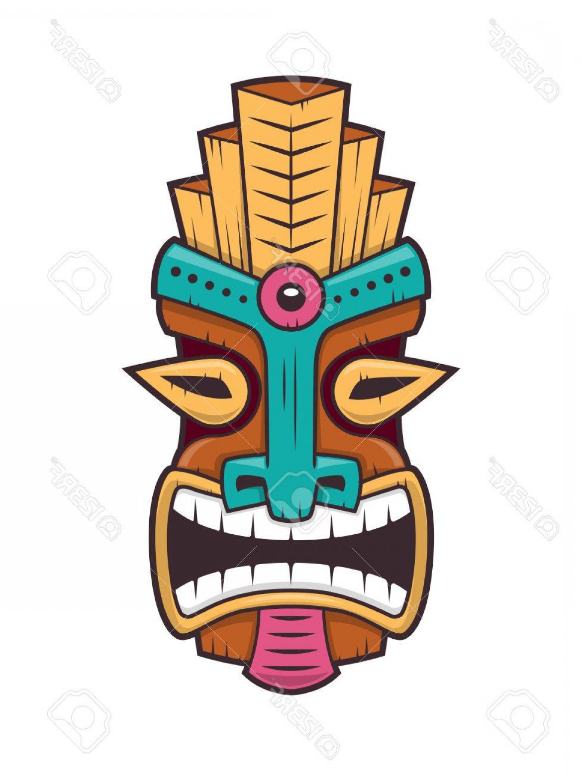 1170x1560 Photostock Vector Tiki Polynesian Mask Vector Illustration