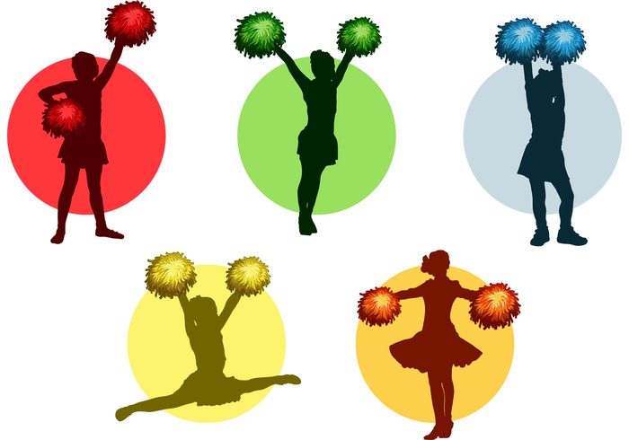700x490 Cheerleader With Pom Poms Vector Pack Free Vectors Ui Download