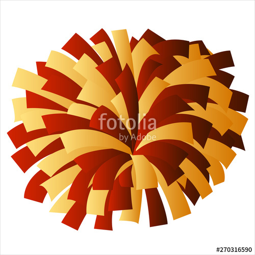 500x500 Red And Yellow Gold Cheerleader Pom Pom Vector Graphic