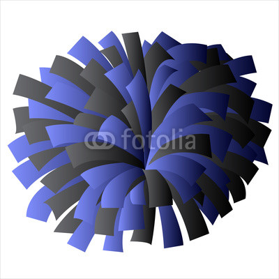 400x400 Black And Blue Cheerleader Pom Pom Vector Graphic Illustration