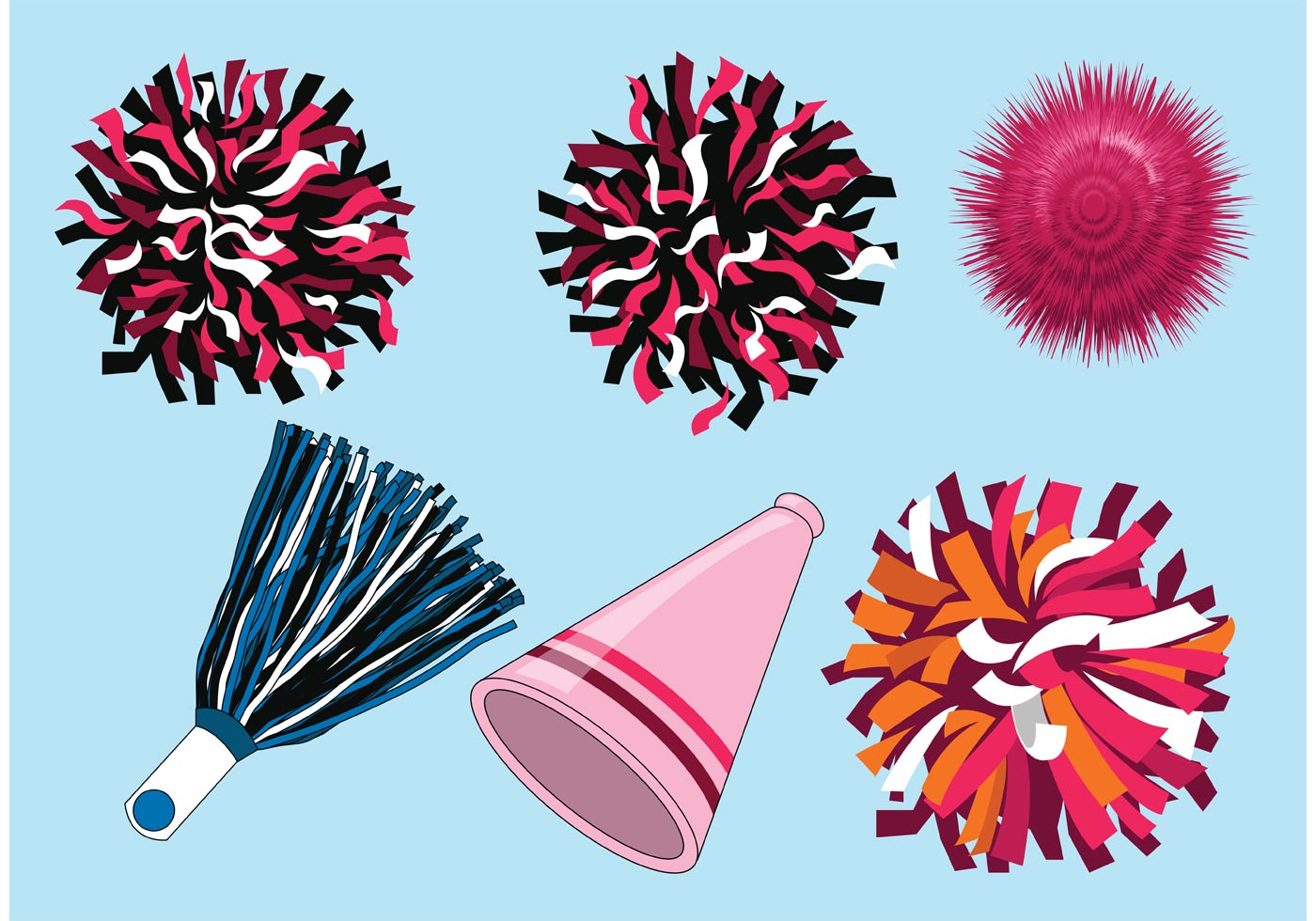 1400x980 Pom Poms Vectors
