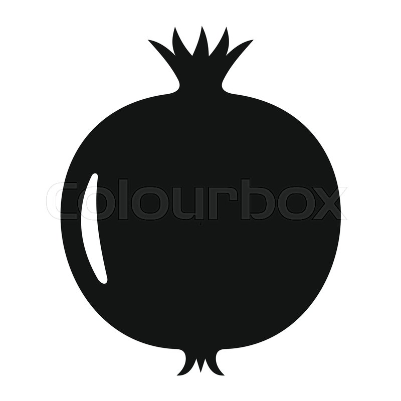 800x800 Pomegranate In Black Simple Silhouette Stock Vector Colourbox
