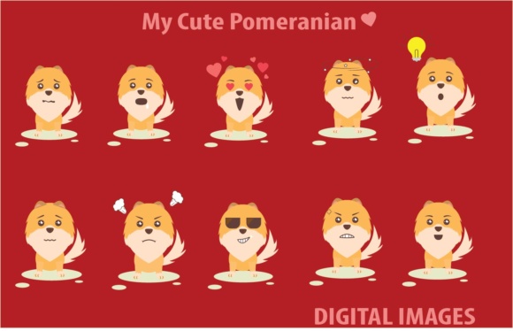 580x374 My Cute Pomeranian Vector Set Graphic