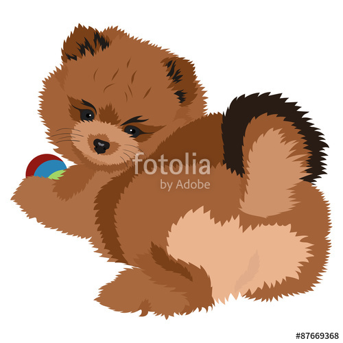 500x500 Vector Illustration Pomeranian Spitz Puppy Dog On White