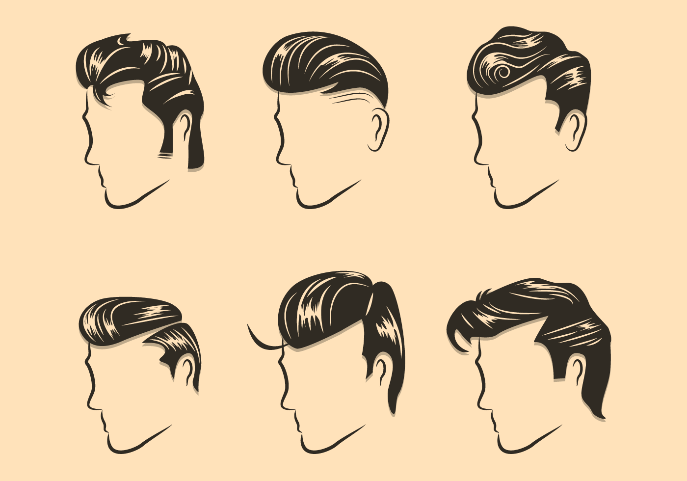 Pompadour Haar Free Vector Art 1400x980 Pompadour Haar Free Vector Art