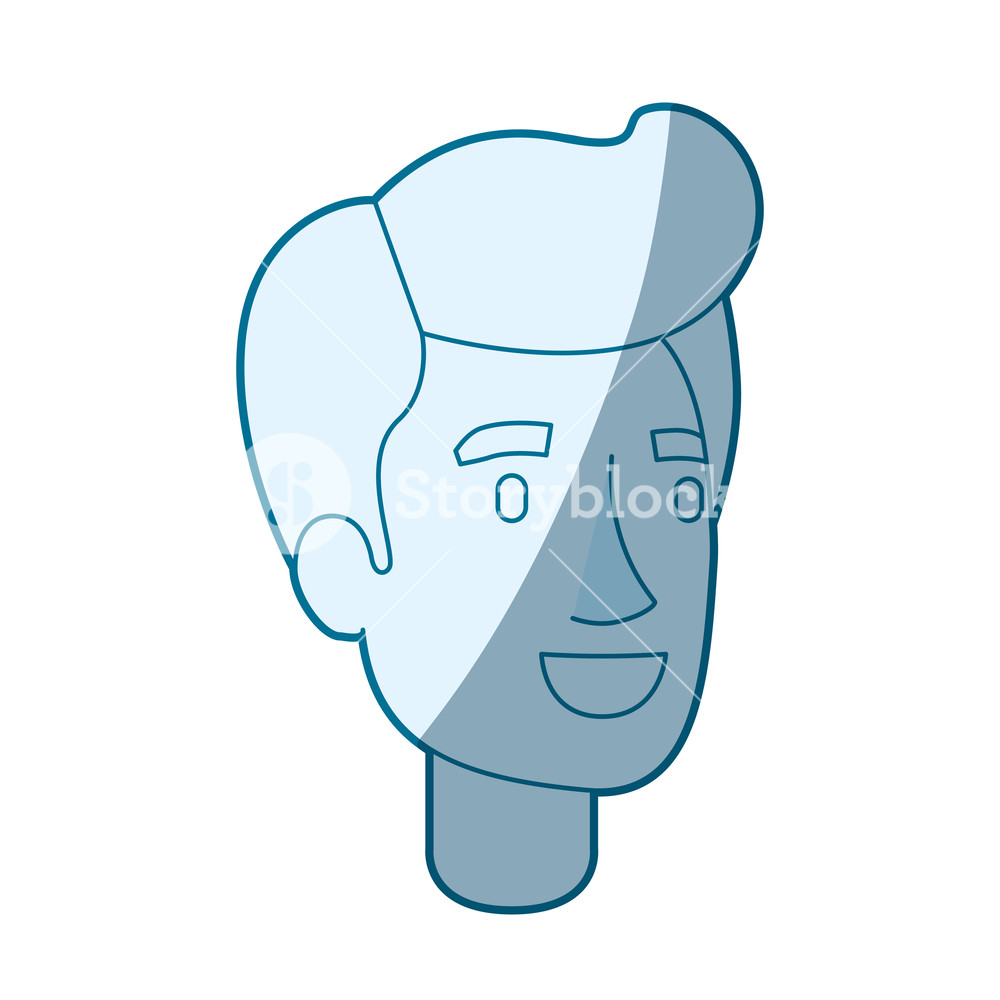 Blue Color Silhouette Shading Of Man Face With Pompadour Hair 1000x1000 Blue Color Silhouette Shading Of Man Face With Pompadour Hair