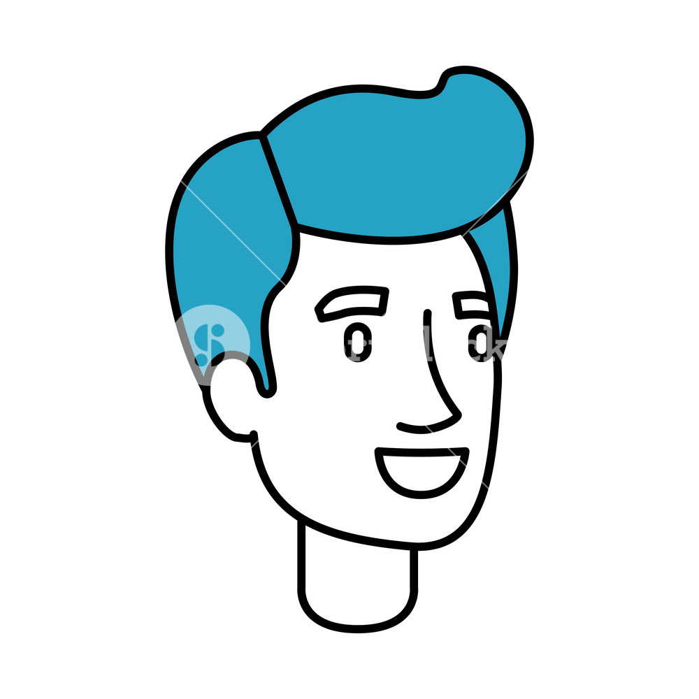 Silhouette Color Sections Of Man Face With Pompadour Blue Hair 1000x1000 Silhouette Color Sections Of Man Face With Pompadour Blue Hair