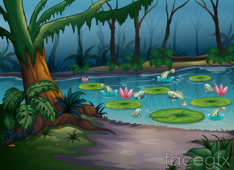 800x581 Forest Pond Vector Over Millions Vectors, Stock Photos, Hd