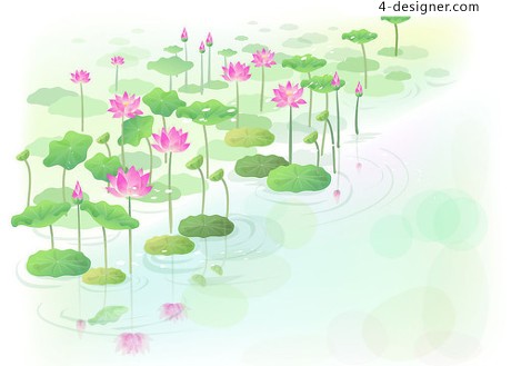 460x329 Designer Vector Lotus Pond Vector Material