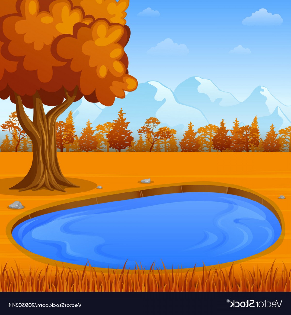 1200x1296 Beautiful Nature With Water Pond Vector Soidergi