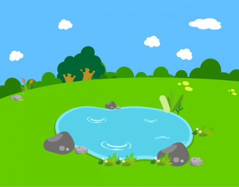 468x367 Spring Pond Vectors Stock In Format For Free Download
