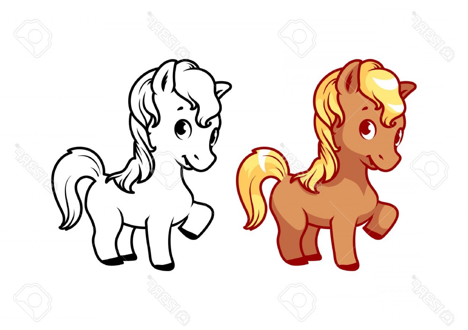 1560x1101 Photostock Vector Cute Little Pony Cartoon Vector Character