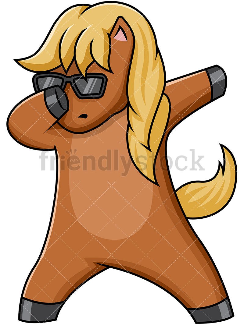 800x1067 Dabbing Horse Cartoon Vector Clipart