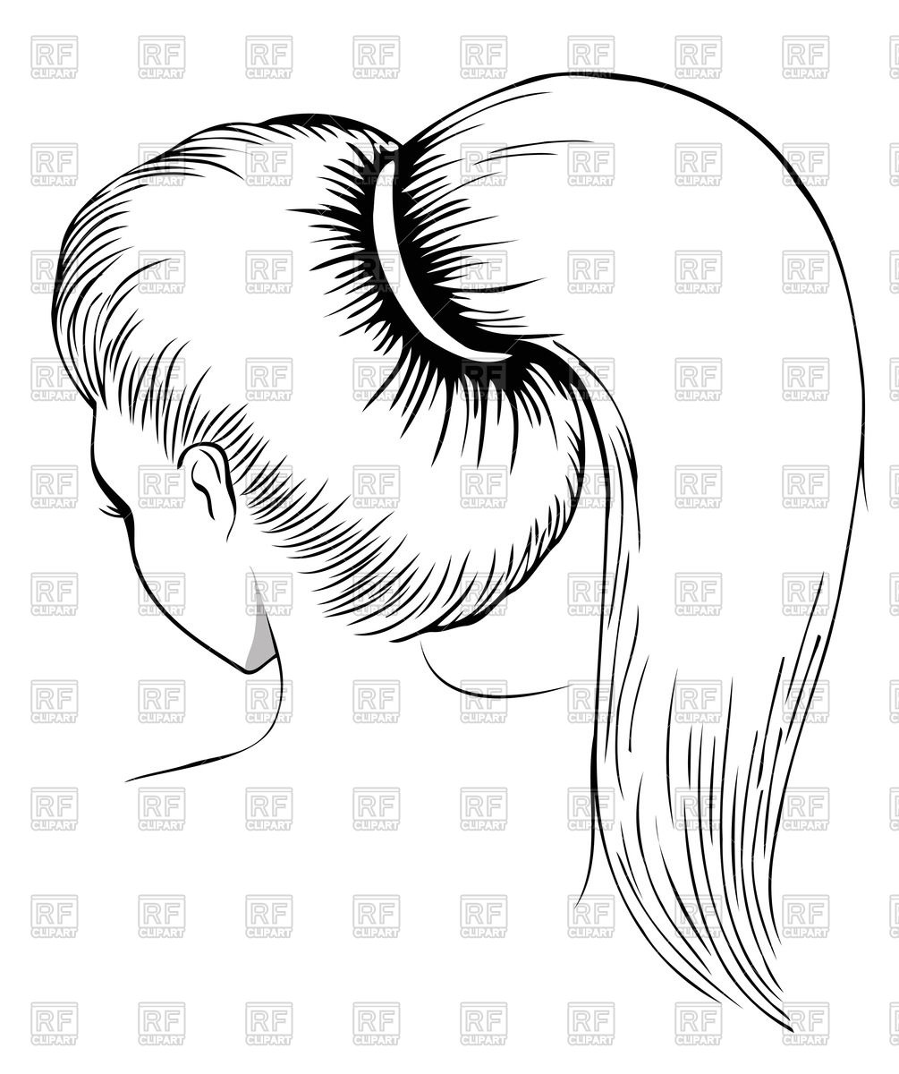 1005x1200 Outlines Of Elegant Girl With Ponytail