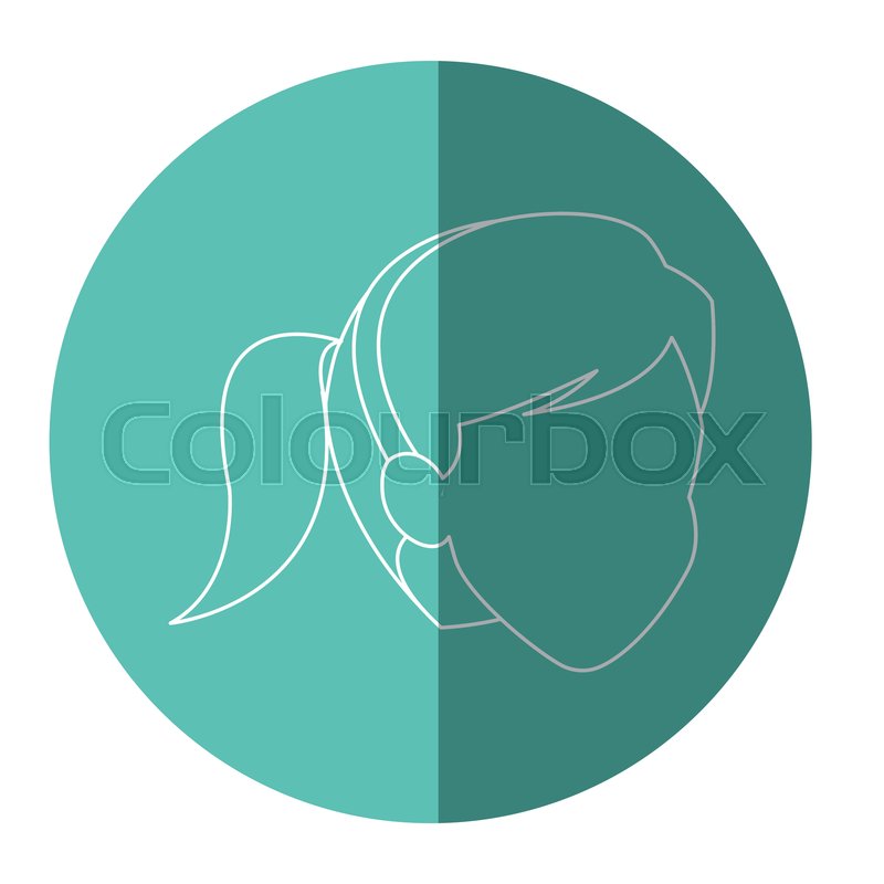 800x800 Silhouette Face Woman Head Ponytail Stock Vector Colourbox