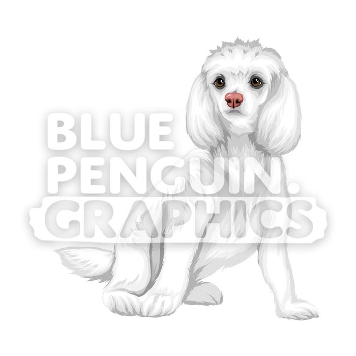 700x700 Poodle Dog Version Vector Cartoon Clipart Illustration Blue