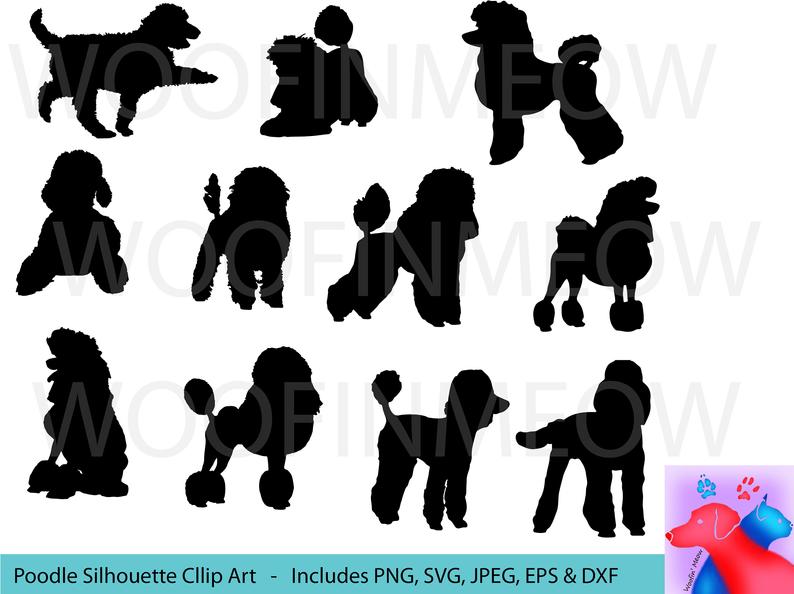 794x594 Poodle Silhouette Clipart Dog Lover Clipart Jumping Dog Etsy