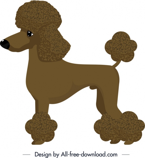 551x600 Poodle Dog Icon Brown Design Cartoon Character Free Vector