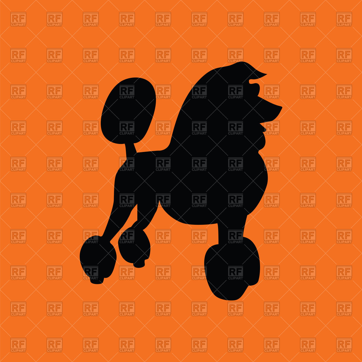 Poodle Silhouette On Orange Background Vector Image Of Plants 1200x1200 Poodle Silhouette On Orange Background Vector Image Of Plants