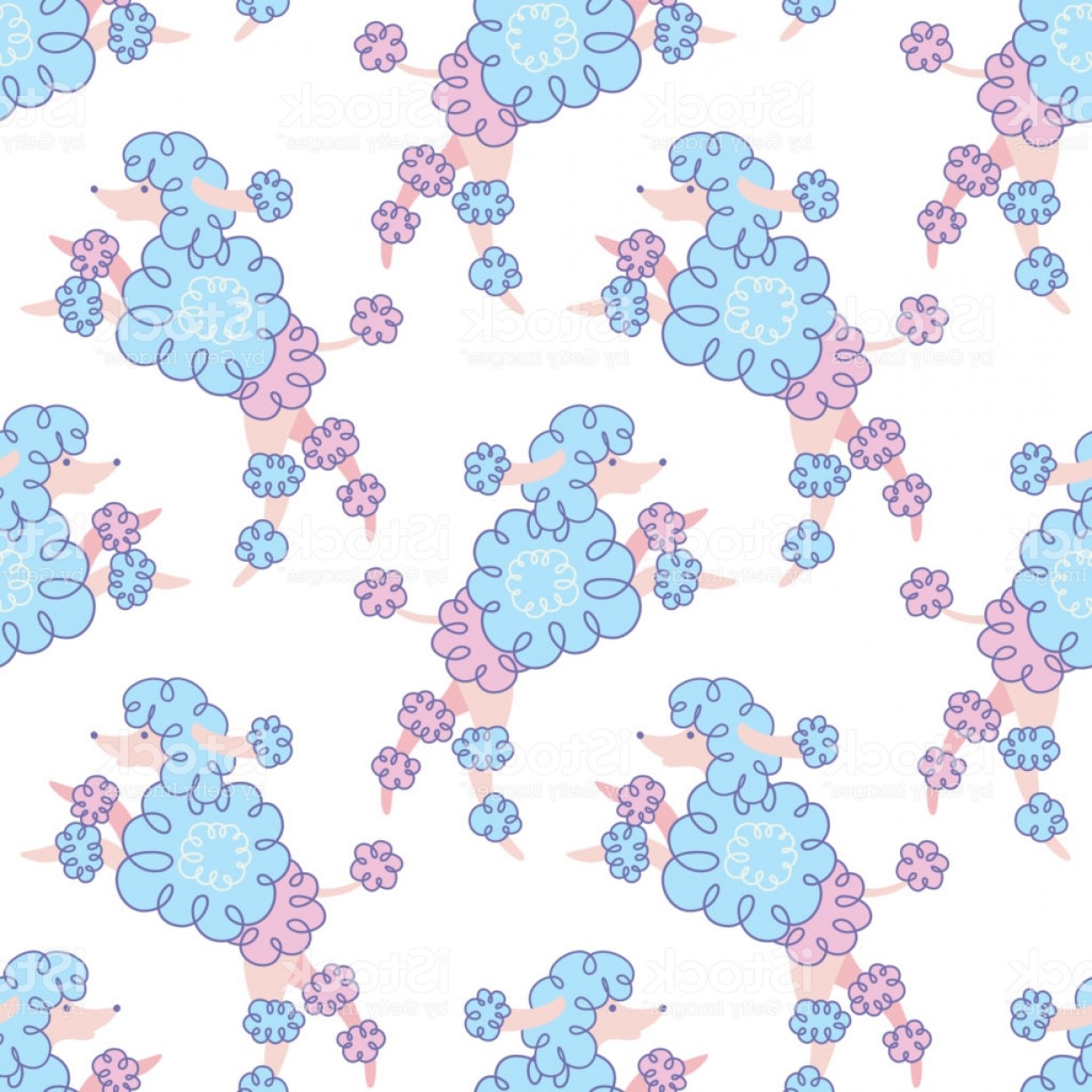 Seamless Pattern With Pretty Poodle Silhouette Vector Illustration 1228x1228 Seamless Pattern With Pretty Poodle Silhouette Vector Illustration