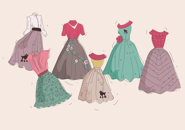 632x443 Poodle Skirt Classic Vector Free Vector Download Cannypic