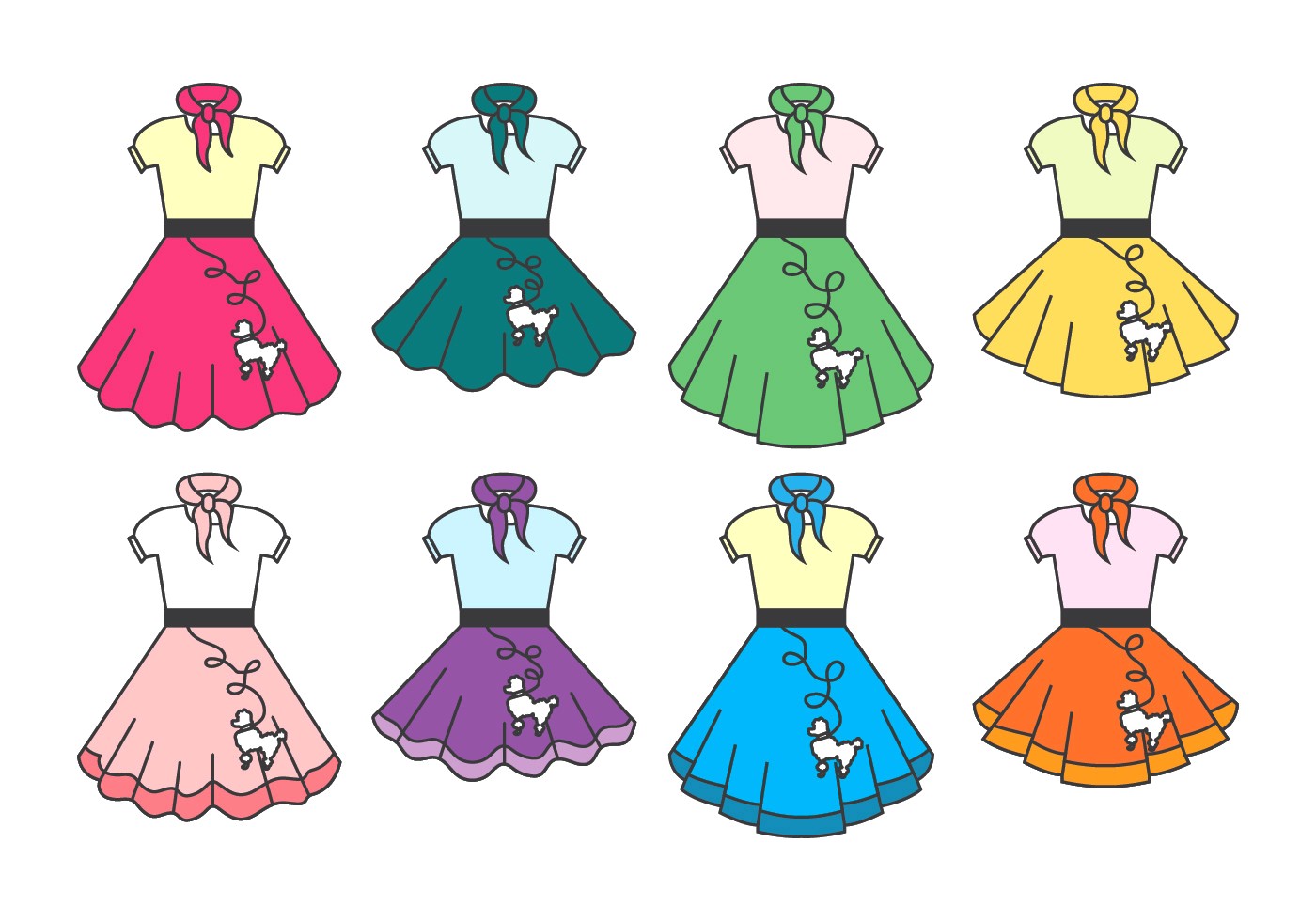1400x980 Poodle Skirt Clipart Free