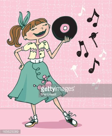 377x455 Poodle Skirt Girl Stock Vectors