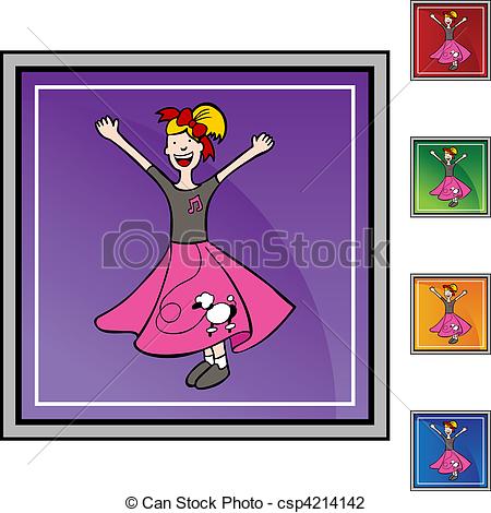 450x470 Poodle Skirt Vector Illustration