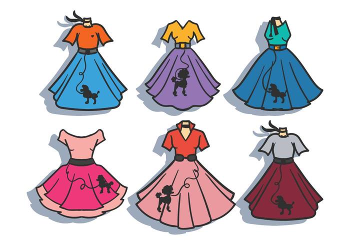 700x490 Poodle Skirt Vector Set