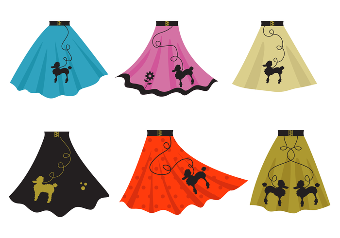 700x490 Vintage Poodle Skirt Vector