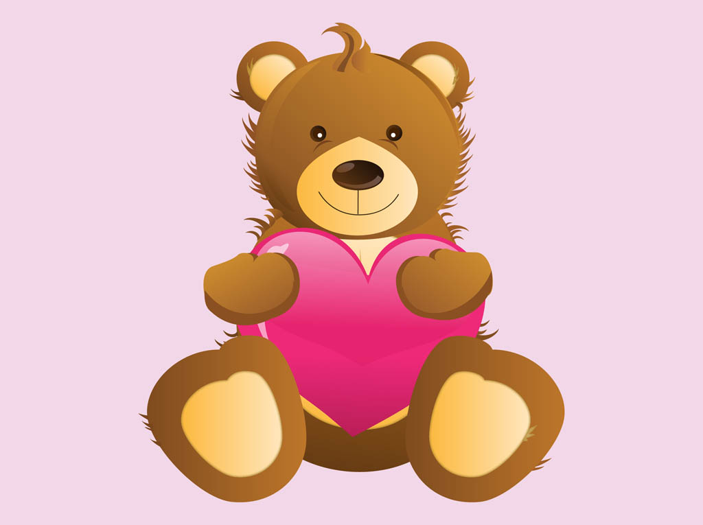 1024x765 Teddy Bear With Heart Vector Art Graphics