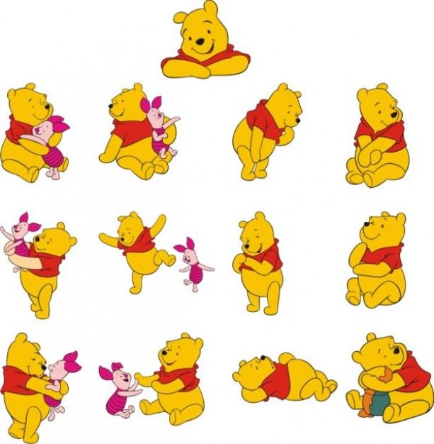 613x626 Winnie The Pooh Vector Material All Started With A Mouse