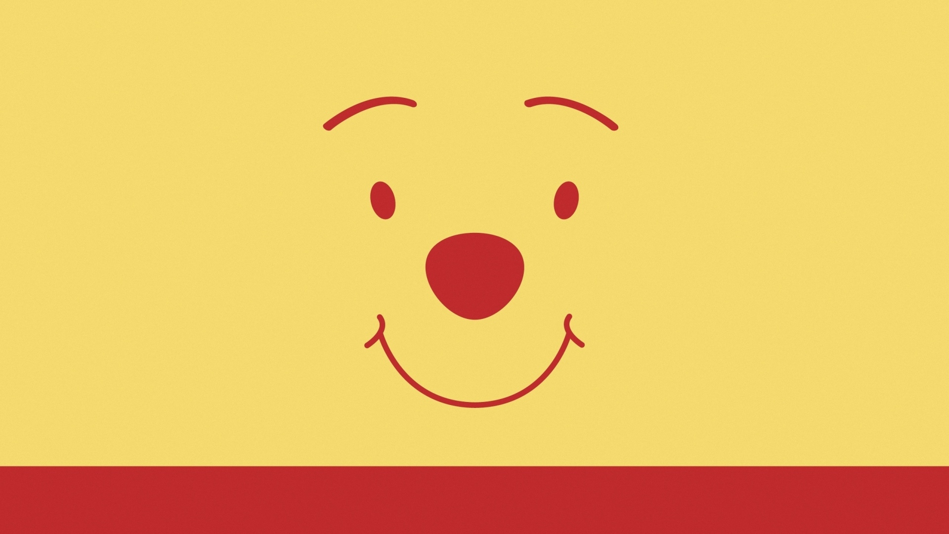 1920x1080 Download Wallpaper Pooh Bear, Face, Drawing, Minimalism