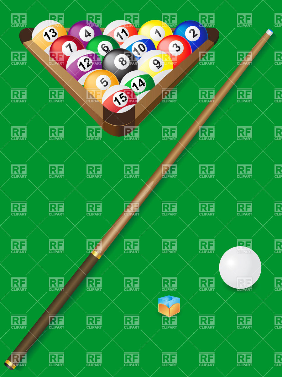 900x1200 Billiards Cue And Balls Vector Image Of Sport And Leisure