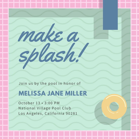 Pool Vector Background Pool Party Invitation 550x550 Pool Vector Background Pool Party Invitation