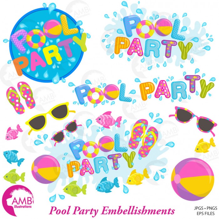 Clipart Pool Party Vector, Clipart 700x700 Clipart Pool Party Vector, Clipart