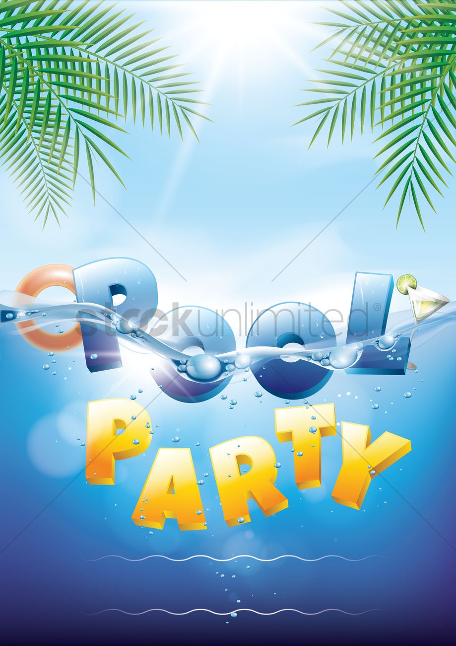 Pool Party Vector Image 919x1300 Pool Party Vector Image