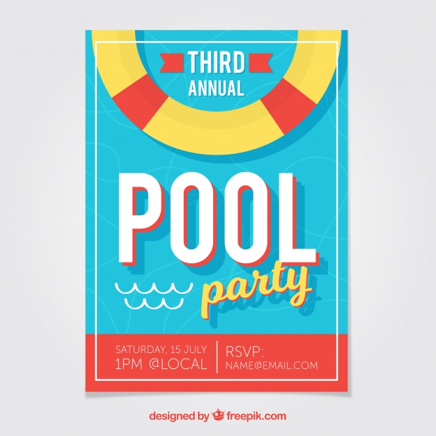Flat Leaflet Of Pool Party Vector Free Download 626x626 Flat Leaflet Of Pool Party Vector Free Download