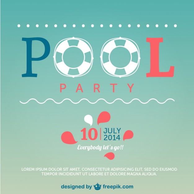 Summer Pool Party Poster Vector Free Download 626x625 Summer Pool Party Poster Vector Free Download