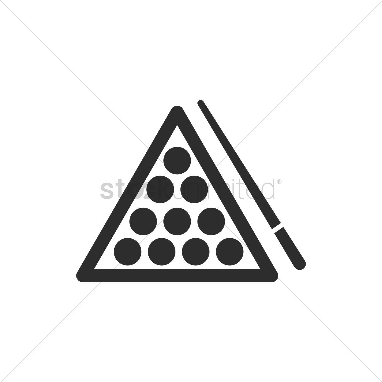 1300x1300 Cue Stick With Billiard Balls In A Rack Vector Image