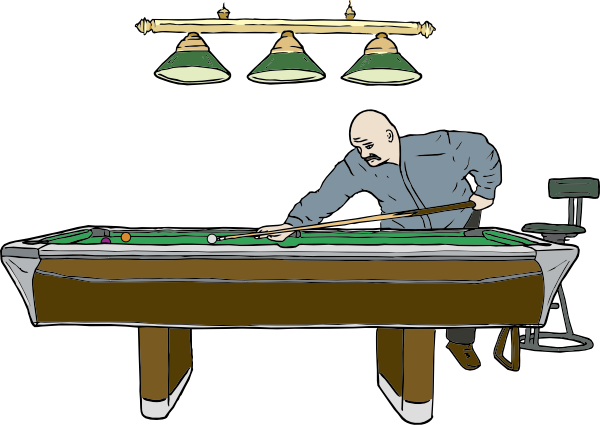 600x425 Pool Table With Player Clip Art