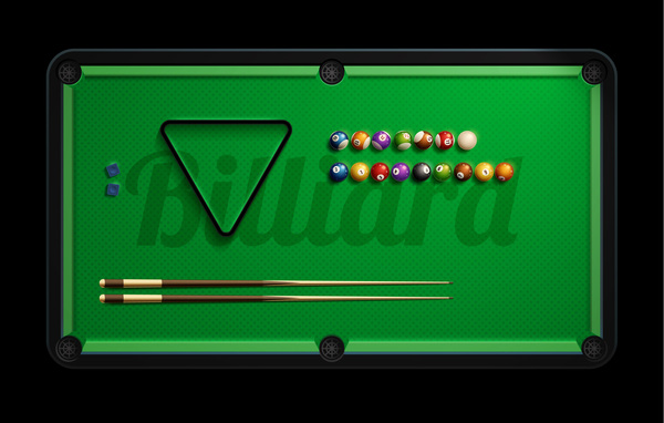 600x382 Pool Table With Billiard Vector Material Free Download