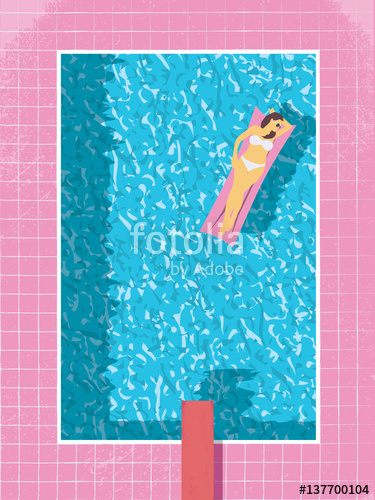 Sexy Woman In Bikini In Swimming Pool Vector Illustration Modern 375x500 Sexy Woman In Bikini In Swimming Pool Vector Illustration Modern