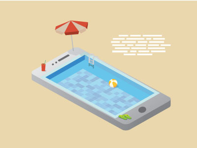 Smartphone Swimming Pool Vector 400x300 Smartphone Swimming Pool Vector