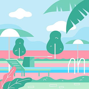 Vintage Swimming Pool Vector Free Graphics 310x310 Vintage Swimming Pool Vector Free Graphics