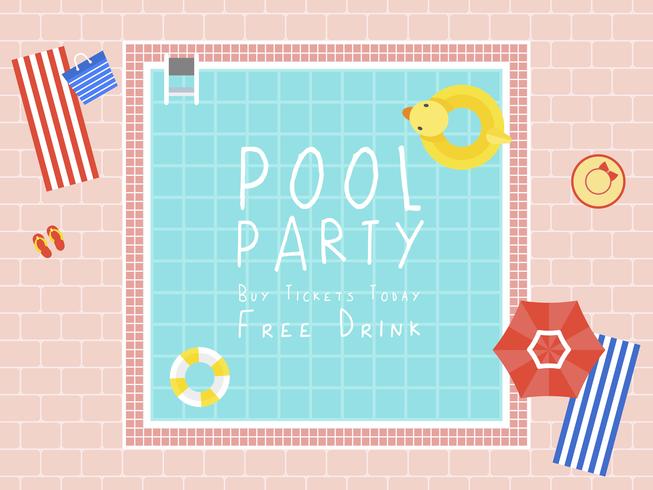 Pool Party, Top View Swimming Pool Vector 653x490 Pool Party, Top View Swimming Pool Vector