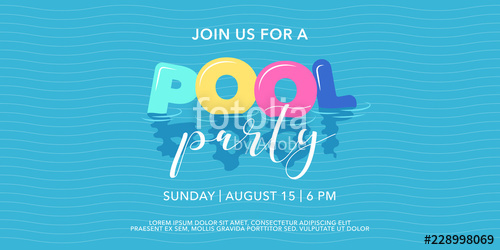 Pool Party Background With Inflatable Rings In Swimming Pool 500x250 Pool Party Background With Inflatable Rings In Swimming Pool