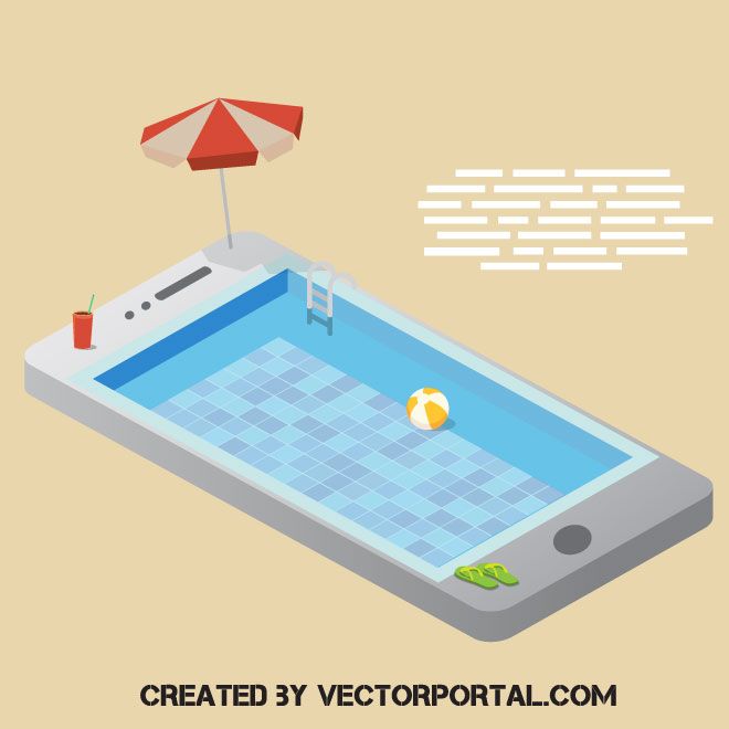 Smartphone Swimming Pool Vector Image Technology Vector 660x660 Smartphone Swimming Pool Vector Image Technology Vector