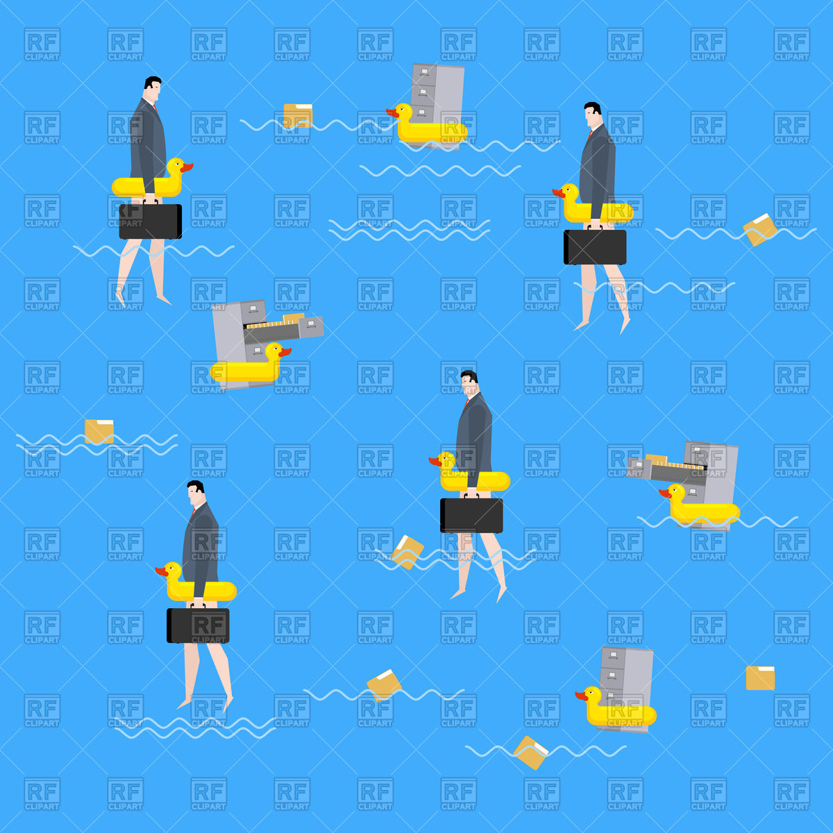 Businessman With Inflatable Duck In Pool Vector Image Of People 1200x1200 Businessman With Inflatable Duck In Pool Vector Image Of People