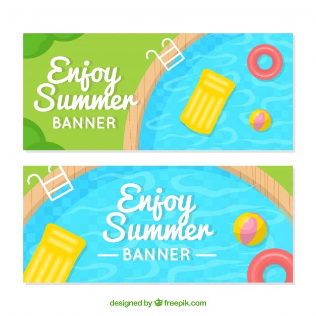Flat Summer Banners With Swimming Pool Free Vector My Freepik 626x626 Flat Summer Banners With Swimming Pool Free Vector My Freepik